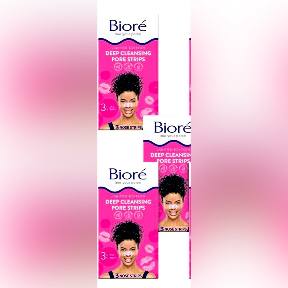 🆕 NIB Bioré Kiss Designer Pore Strips, Nose Strips 3 boxes of 3